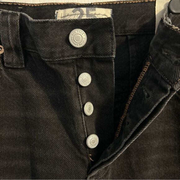 Free People We The Free CRVY Siren Low Rise Straight Jeans Black Size 25 - Picture 3 of 13
